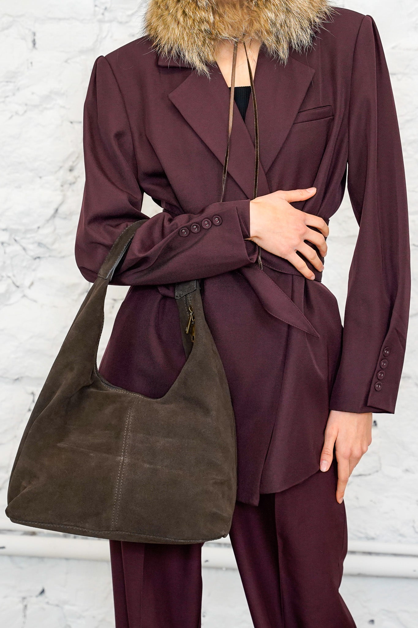 Wildledertasche "CURVY TOTE"