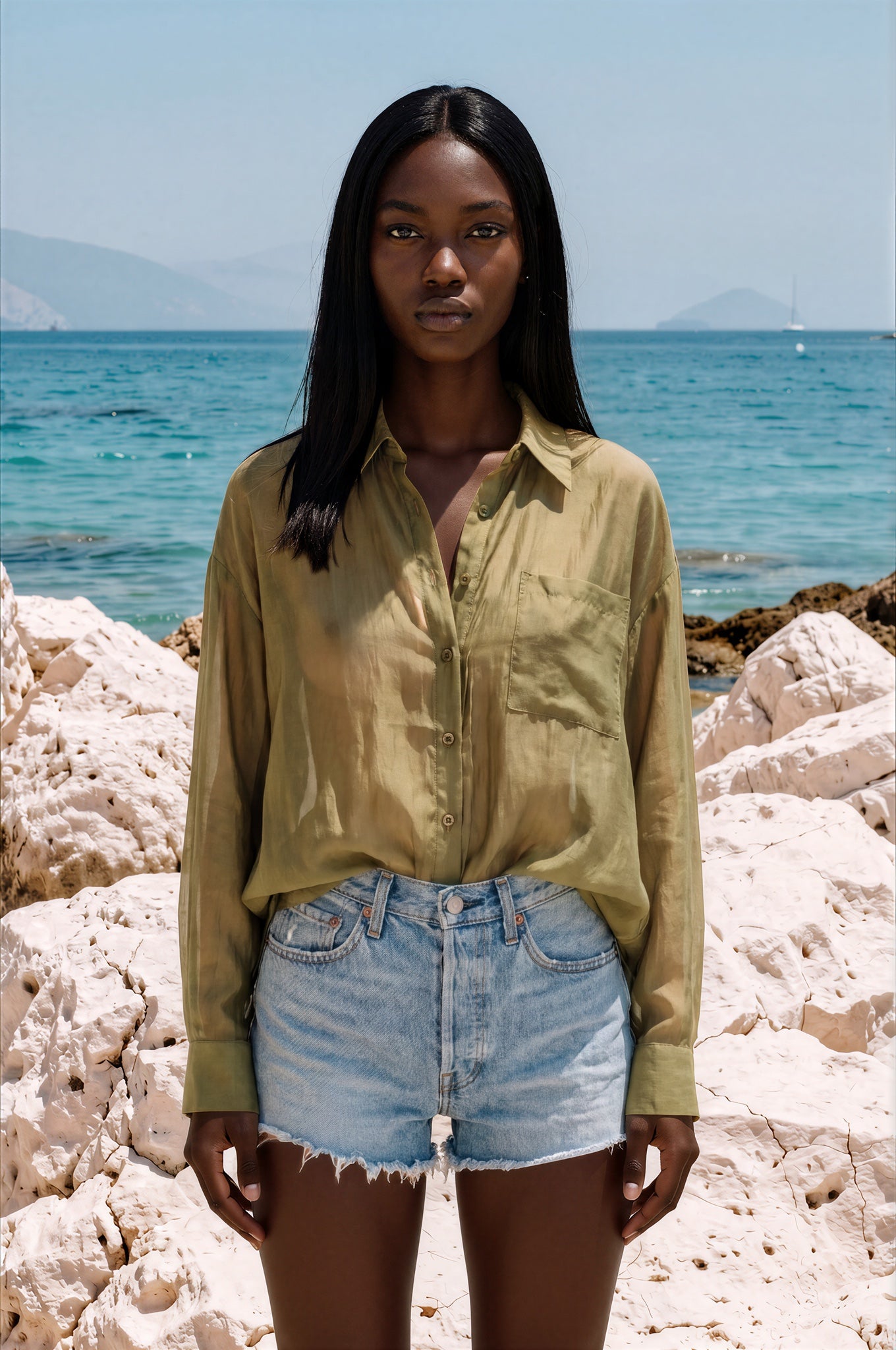Olivia Olive Glow Blouse