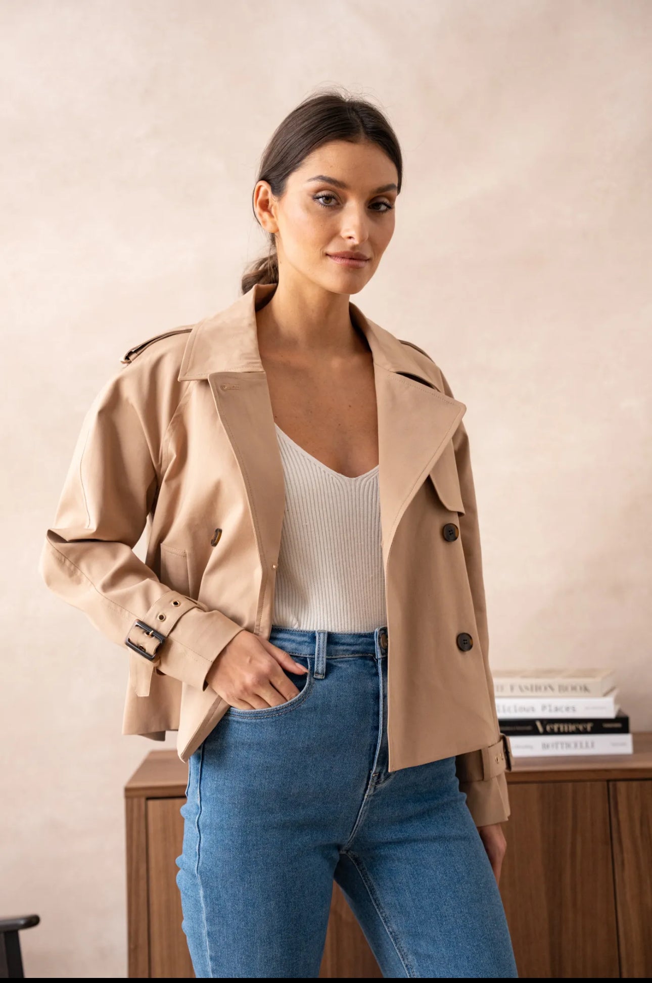 Trenchcoat kurz beige