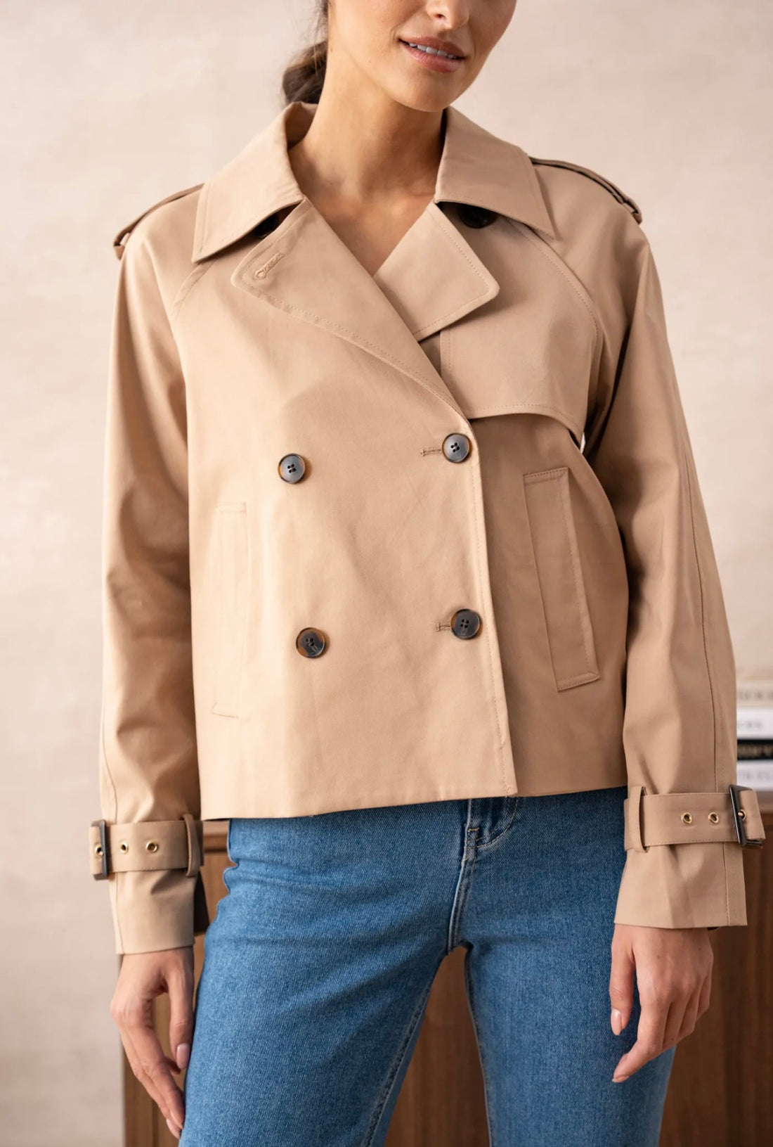Trenchcoat kurz beige