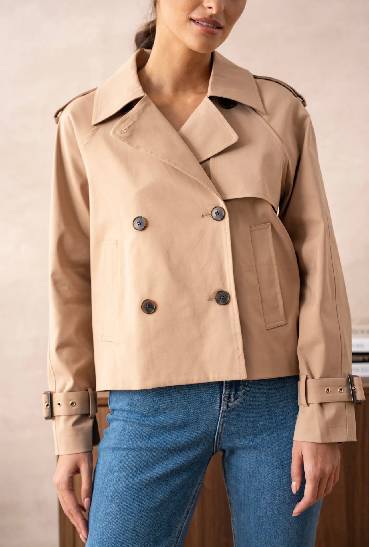 Trenchcoat kurz beige