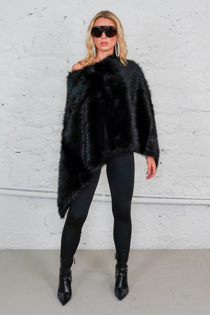 Faux Fur Poncho "OSLO"