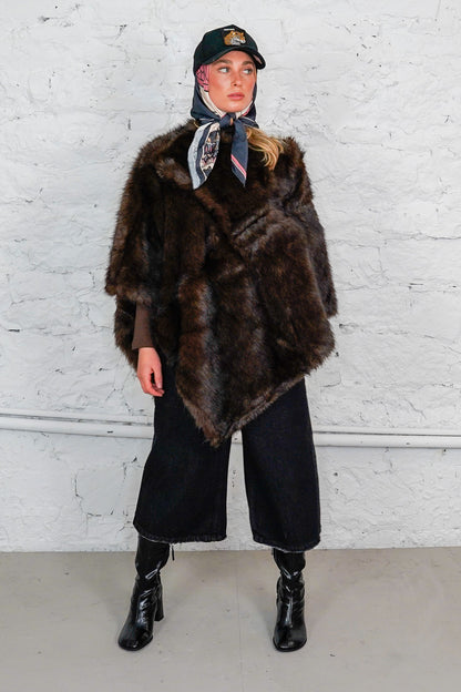 Faux Fur Poncho "OSLO"