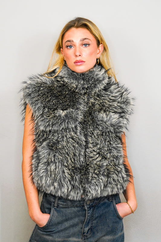 Faux Fur Weste "LOS ANGELES"