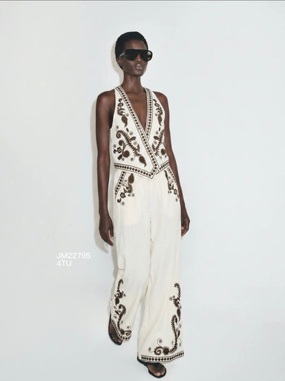 Portofino Embroidered Jumpsuit