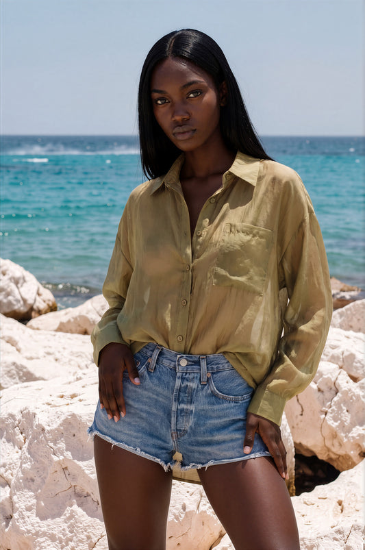Olivia Olive Glow Blouse