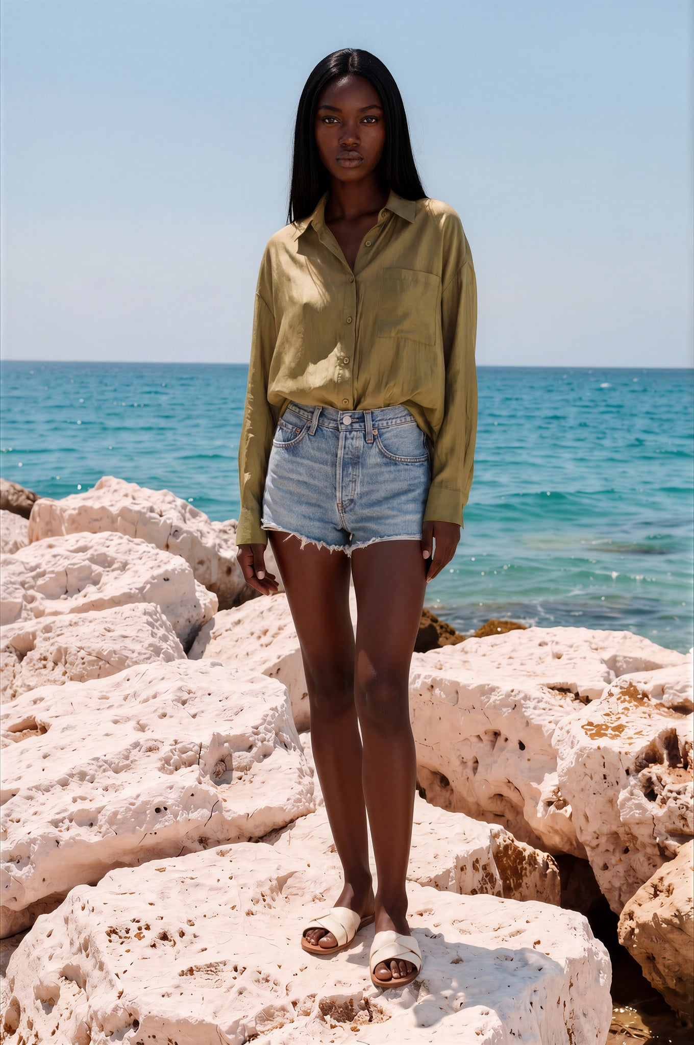 Olivia Olive Glow Blouse