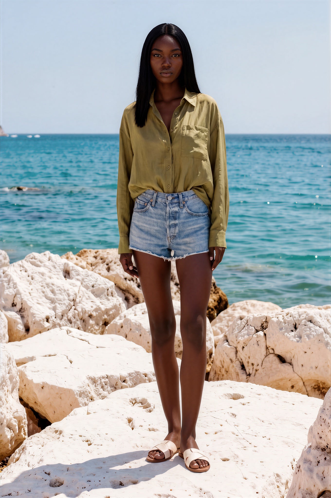 Olivia Olive Glow Blouse