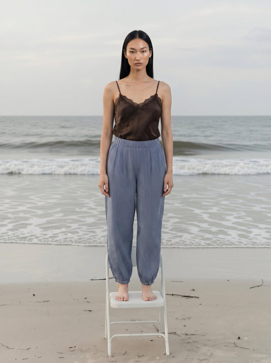 Azure Pleated Pants